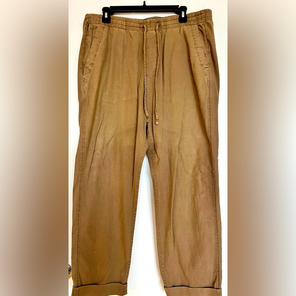 Abercrombie & Fitch Linen-Blend Pull-On Pant - XL Long (38-36x31.75) - Beige